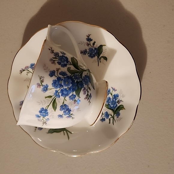 Royal Albert Bone China Forget-Me-Not Floral Teacup & Saucer Set - Picture 3 of 10